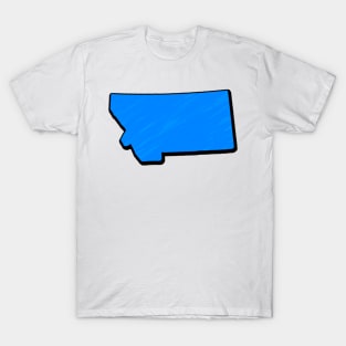 Bright Blue Montana Outline T-Shirt